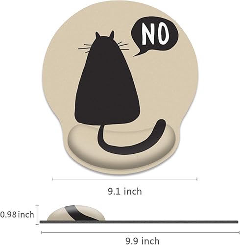 Miniatura 3 de Alfombrilla de mouse ergonómica con soporte de muñeca vista trasera de gato solitario base de goma antideslizante alfombrilla de mouse para oficina