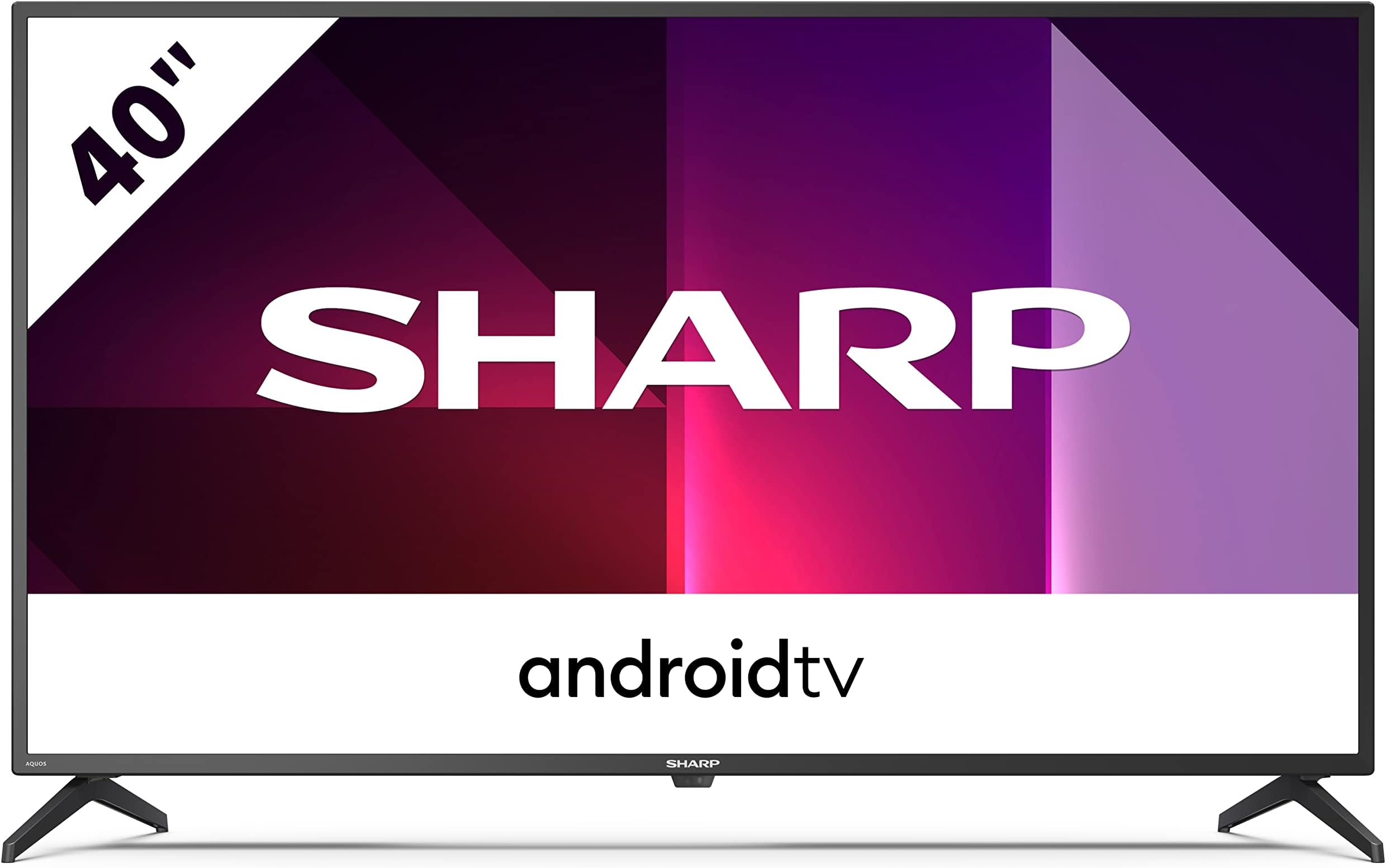 Sharp 2T-C40FI6KF2AB 40-Inch 2022 FHD Android Smart LED TV with Freeview HD, 1080p, Dolby Digital, Google Assistant, HD Tuner, Chromecast, HDMI, 2 x USB & Bluetooth – Black [Energy Class F]