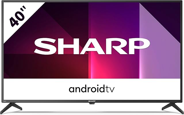 SHARP 2T-C40FI6KF2AB 40-Inch 2022 FHD Android Smart LED TV with Freeview HD, 1080p, Dolby Digital, Google Assistant, HD Tuner, Chromecast, HDMI, 2 x USB & Bluetooth Black