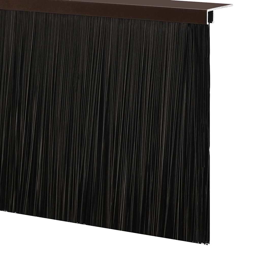 Guarnizioni a spazzola per porta, 6 pezzi, marrone, 100 cm, in lega di alluminio, per porte interne, paraspifferi montati, design moderno per camera da letto e soggiorno, ridotto