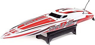 Pro Boat RC Impulse 32" Brushless Deep-V RTR Battery and Charger Not Included with Smart White/Red PRB08037T2