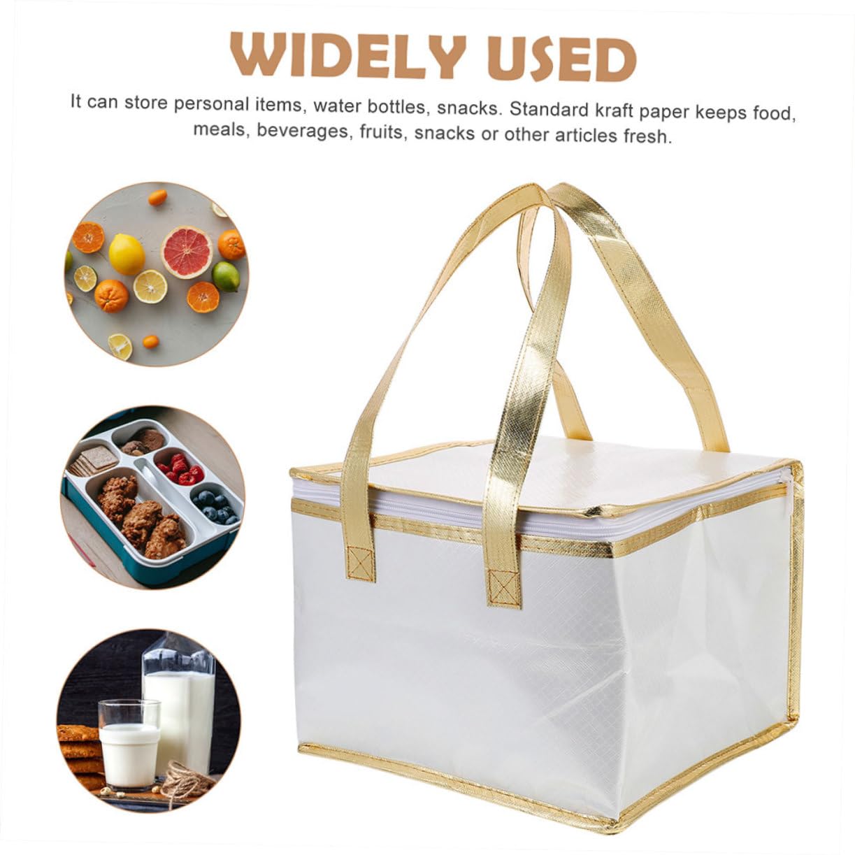 NAMOARLY Insulated Food Bag Versatile Cake Pizza Packing Pouch Portable Insulated Grocery Tote for Picnics Travel and Shopping Spacious Design