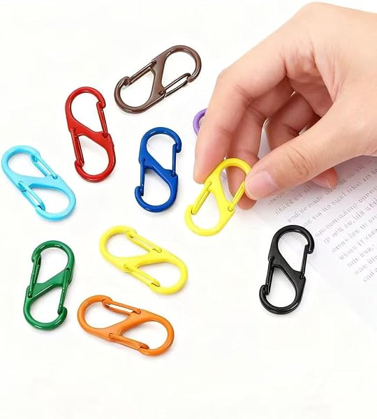 Lot de 10 petits mousquetons, clips en S à double ouverture, adaptés pour les bagages et les sacs à dos, pour le camping et les activités de plein air - 5