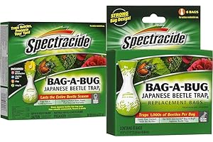 Spectracide Bag-A-Bug Japanese Beetle Trap, Dual Lure System & Insect Killer, 6 Bags