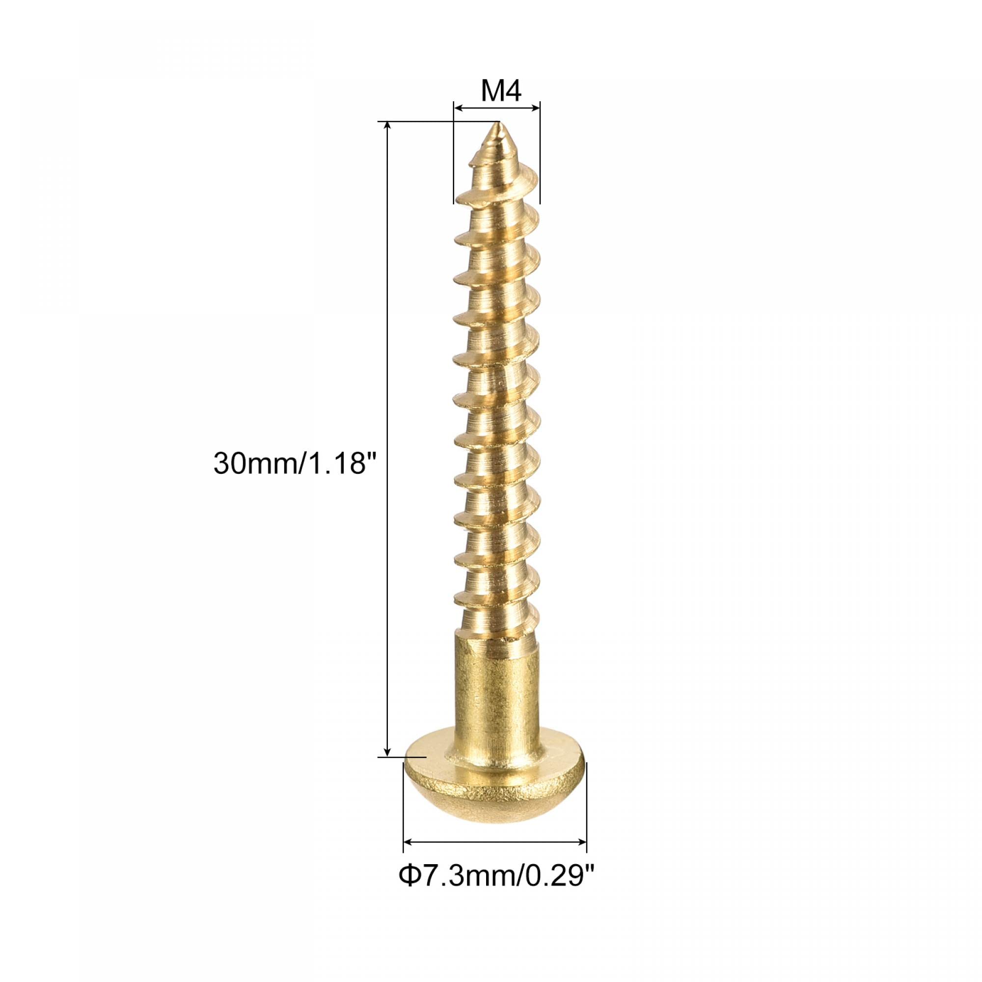 Viti In Legno Testa Rotonda In Ottone Massiccio, Misura #2, Lunghezze Varie - Per Lavori Di Falegnameria Viti Decorative Ottone - Foto 4