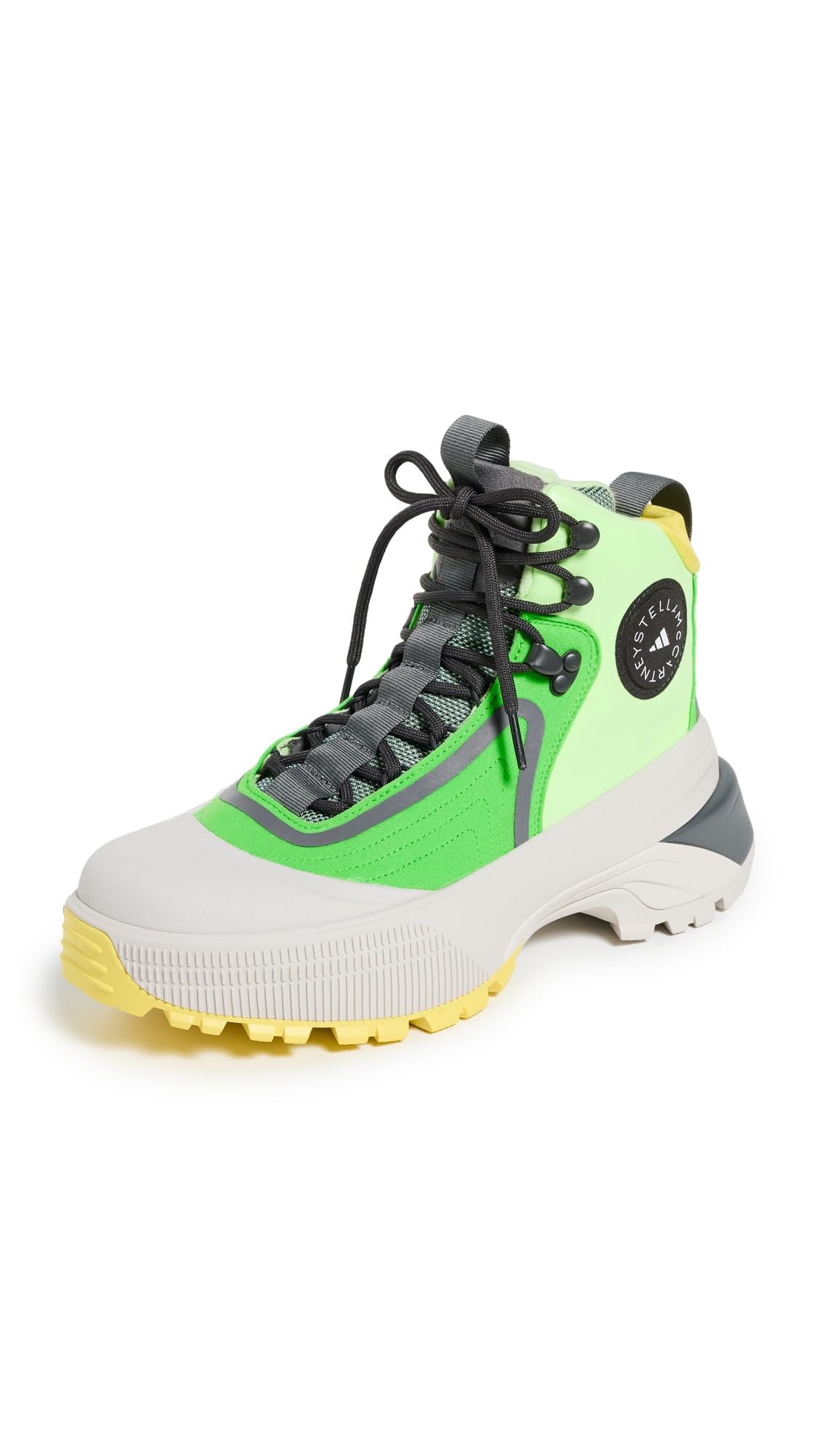 adidas by Stella McCartney Women's Terrex Hiking Boots, Solar lime/Greensprk/Clkpearl, 9.5 Medium US