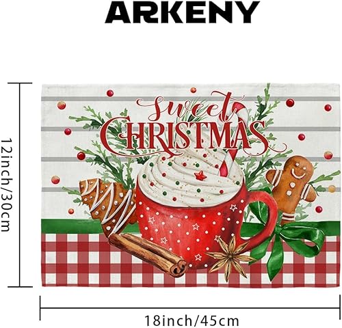 Miniatura 7 de Decoraciones de Navidad camino de mesa de hombre de jengibre de 13 x 72 pulgadas decoración de pastel de Navidad de temporada para vacaciones casa