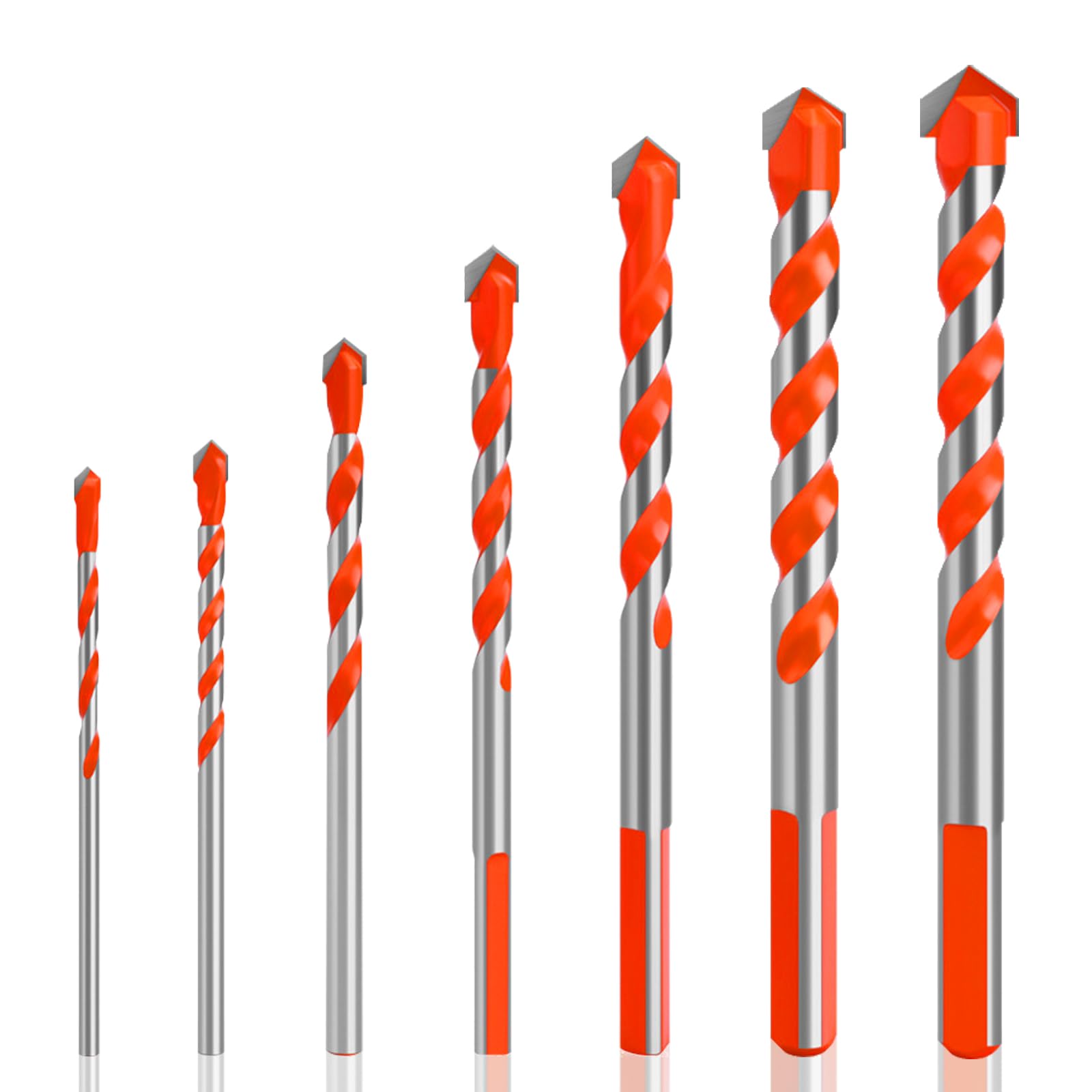 Juego de Brocas Profesional 7 Pcs - Broca para Porcelánico, Azulejos de Carburo de Tungsteno, Hormigón, Madera, Porcelana, Ladrillo, Cemento - 3 4 5 6 8 10 12mm