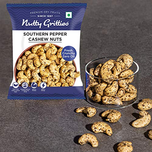 Image of Nutty Gritties Salted Cashews Nuts, Roasted Pepper ((Pack of 6 - Each 48g))