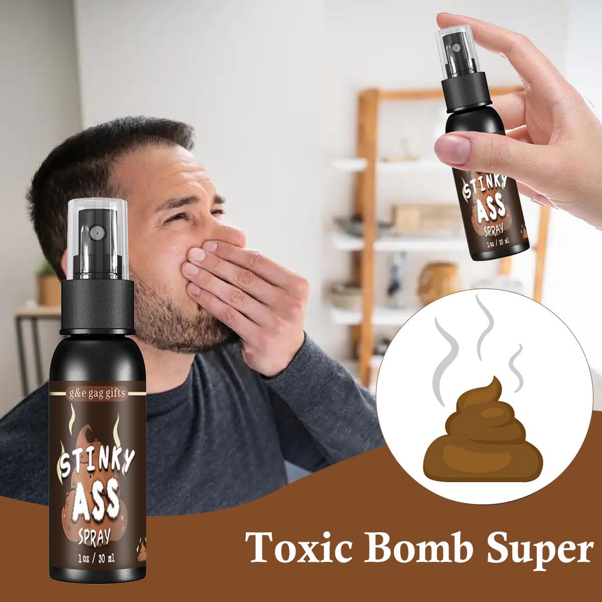 Toulifly Spray Puzzolente Liquido,Scherzi Giocattolo Puzzolente,Cattivo Odore di Scherzo,Spray di Scoreggia,Halloween Odore Spray,Puzzolente Odore,Giocattoli per Scherzi,Giocattoli per Scherzi(30 ml)