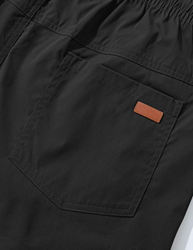 Cargo Shorts for Men Drawstring 9 inch Elastic Waist with 5 Pockets - Image 9