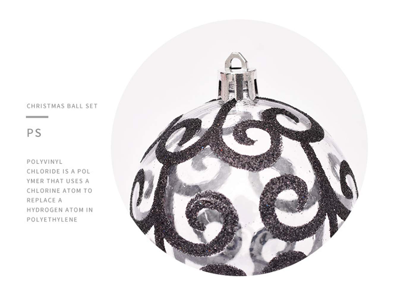 Weihnachtsbaum-Dekorationskugel-Set, transparente Weihnachtskugeln, Familienfest, Hochzeit, Zusammenkünfte, Dekoration, bruchsicher, 6 cm, 5 Stück