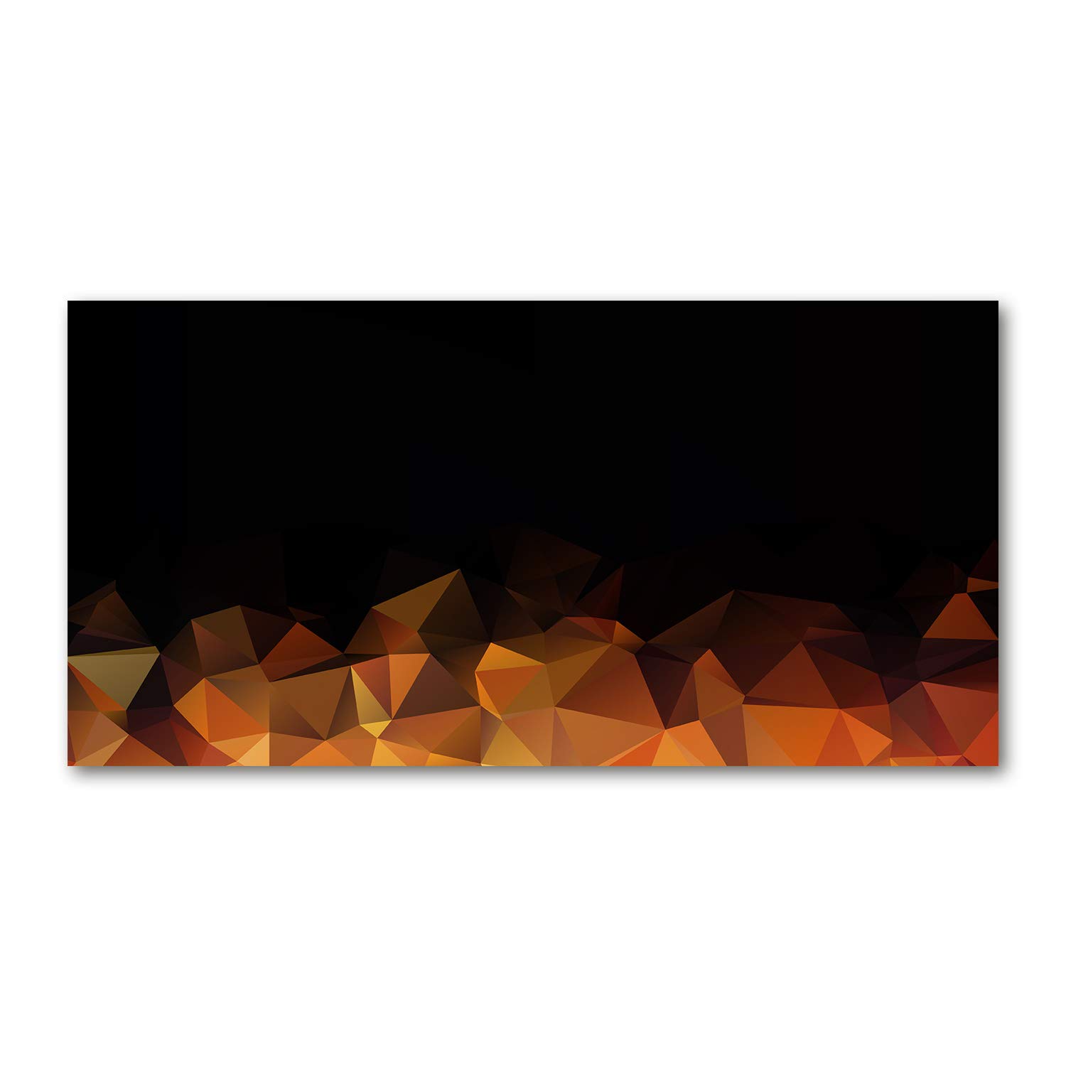 Tableau panoramique abstrait orange Tulup en verre de 120x60 cm pour habiller le salon