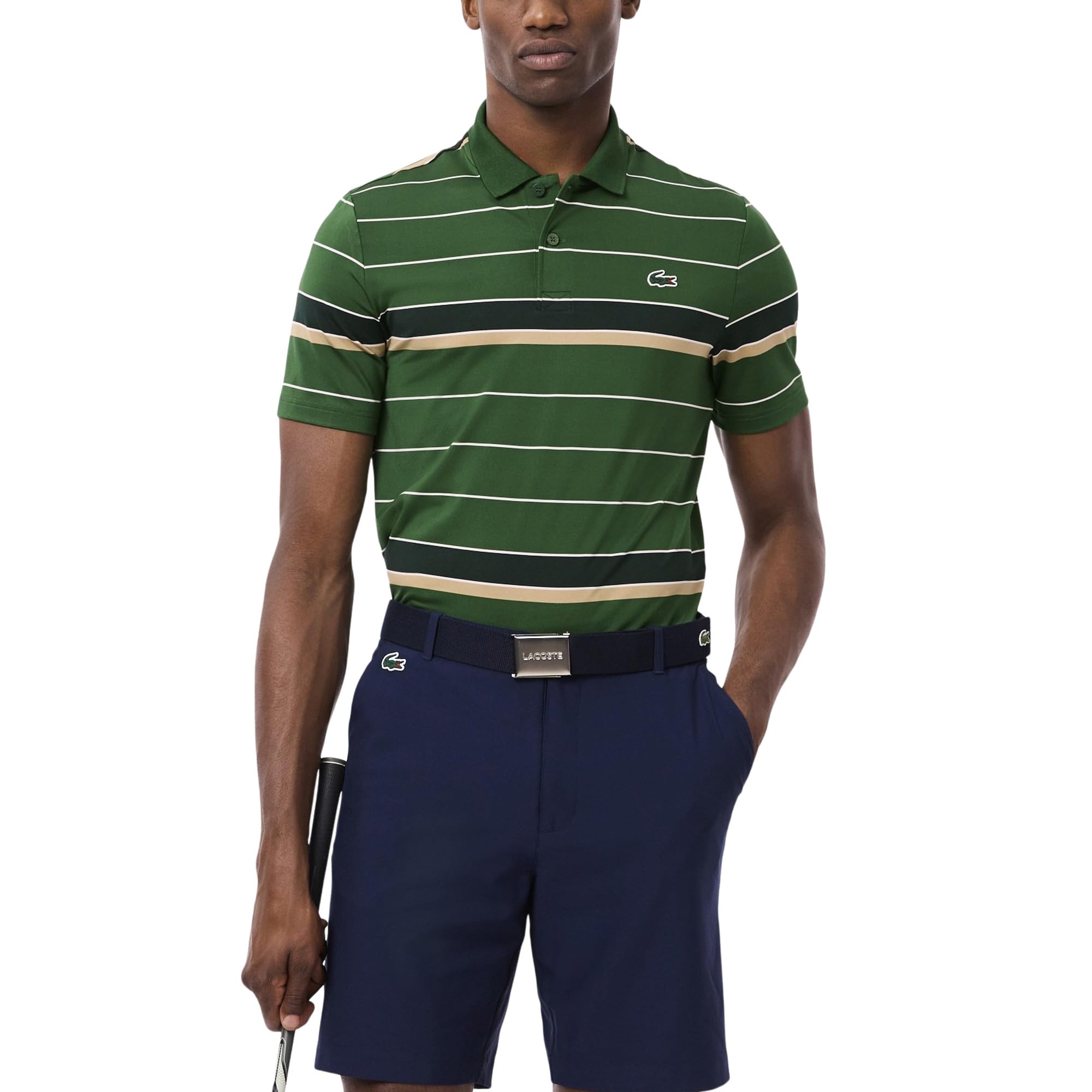 Men's Striped Ultra-Dry Stretch Golf Polo