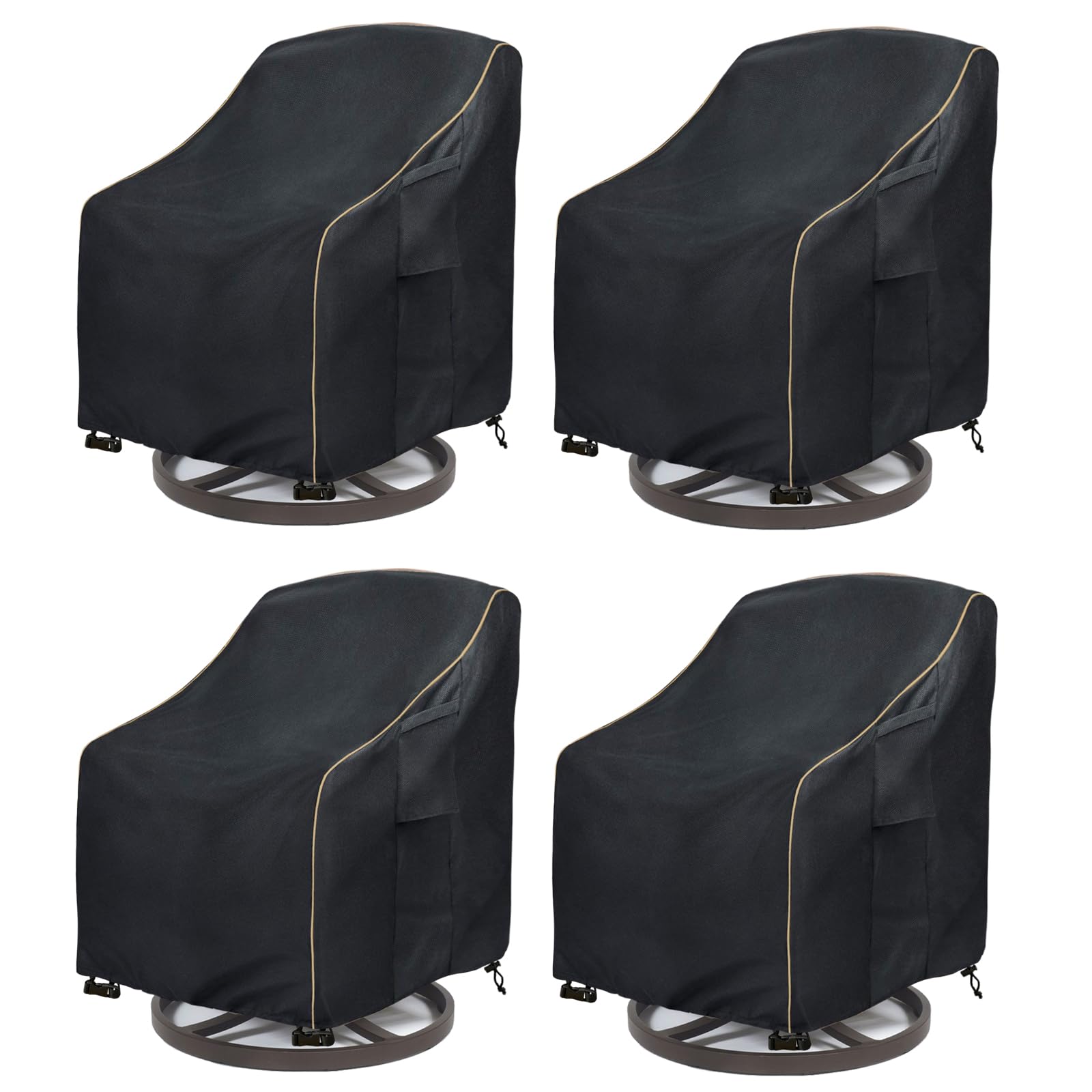 LSongSKY Patio Swivel Chair Cover 4 Pack,Waterproof Heavy Duty Outdoor Chair Covers,Outdoor Swivel Chair Cover for Patio Furniture Covers(30W x 34D x