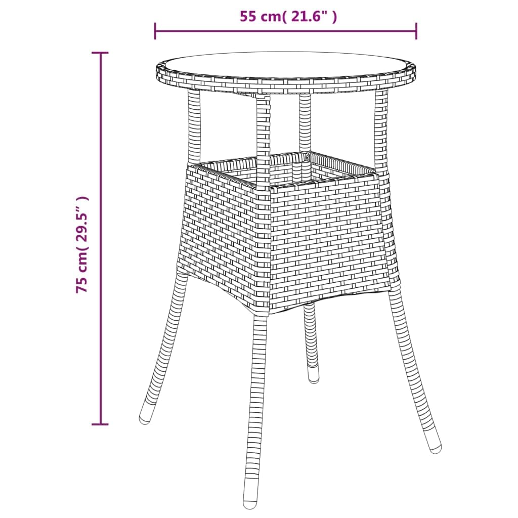 Fengshui Set da giardino da 3 pezzi, in polyrattan nero, con cuscino | Telaio in acciaio verniciato a polvere, resistente alle intemperie, facile da pulire, 110 kg per sedile
