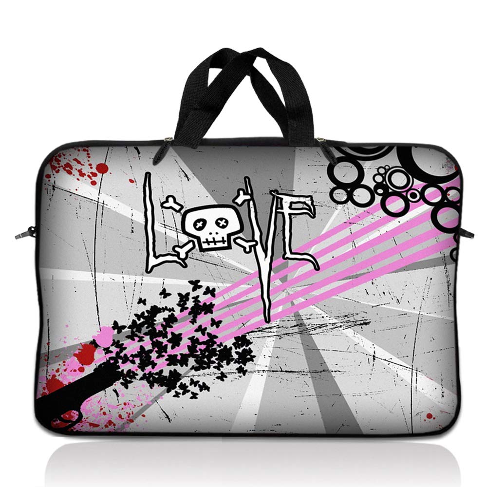 LSS 12.3 inch Laptop Sleeve Bag Carrying Case Pouch with Handle for 11" 11.6" 12" Acer, Asus, Dell, Hp, Sony, Toshiba, Pink Plumeria Flower — view 91