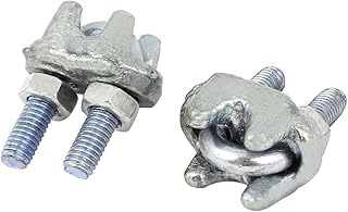 Aexit 2 Pcs Chain & Rope Fittings Stainless Steel 5mm 0.2 Inch Male Thread Wire Rope Clip Cable Wire Rope Clips Clamp Fastener