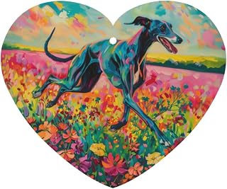 Car Air Fresheners Cards - Set of 4 Pieces with Stylish Greyhound soaring Print - Long-Lasting Fragrance for Your Vehicle