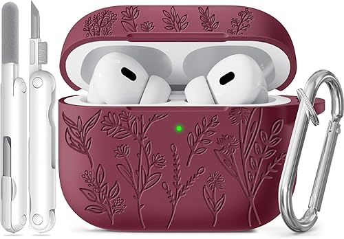 Miniatura 38 de Funda para Airpods Pro 3, Fundas con Grabado de Flores para Apple AirPods Pro de 3ª Generación 2025, Funda de Silicona Suave para Hombres y Mujeres