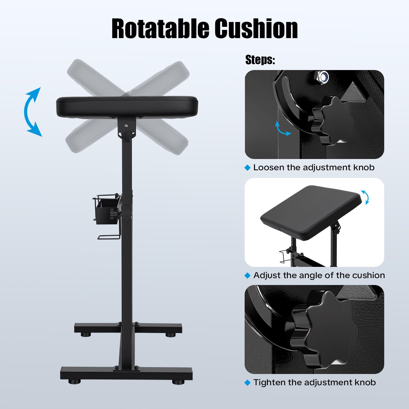 Support Bras Tatouage Réglable, Repose Bra Tattoo Professionnel, Accoudoir Tatouages Table Bras, 50kg Capacité Station Travail Tattoo, Équipement Tatouage Studio, Salon Maison Atelier