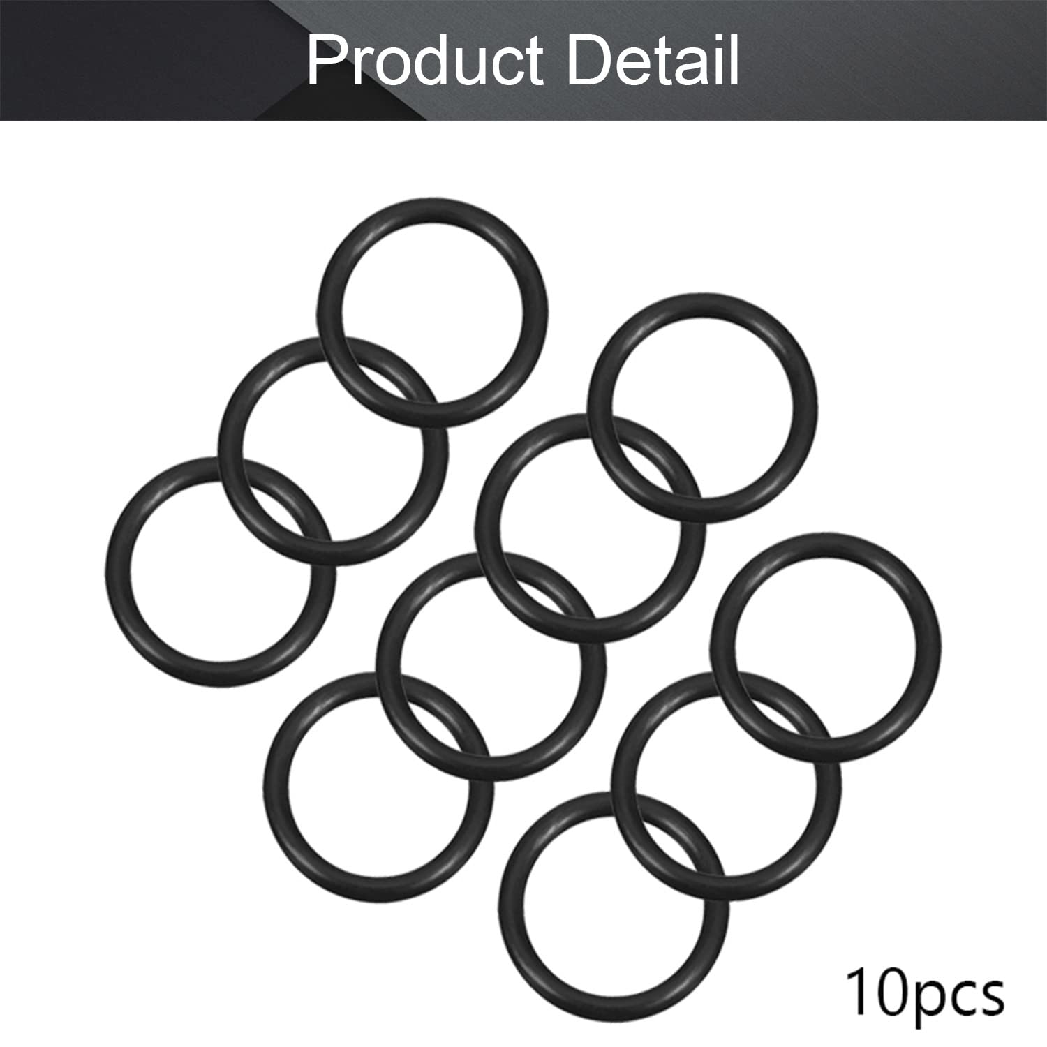 Othmro Fluorine Rubber O-Rings 9.5mm OD 7.5mm ID 1mm Width, Sealing Gasket, Black,Pack of 10 - Image 4