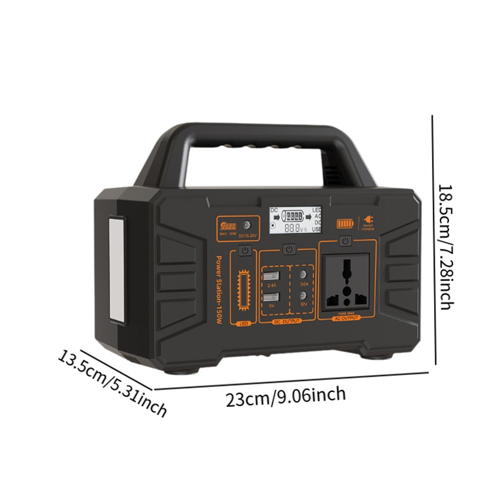 F Fityle Stazione di Alimentazione Portatile, Power Bank di Emergenza da 150 W con Display Intelligente, Elevata capacità, accumulo di energia di Emergenza per
