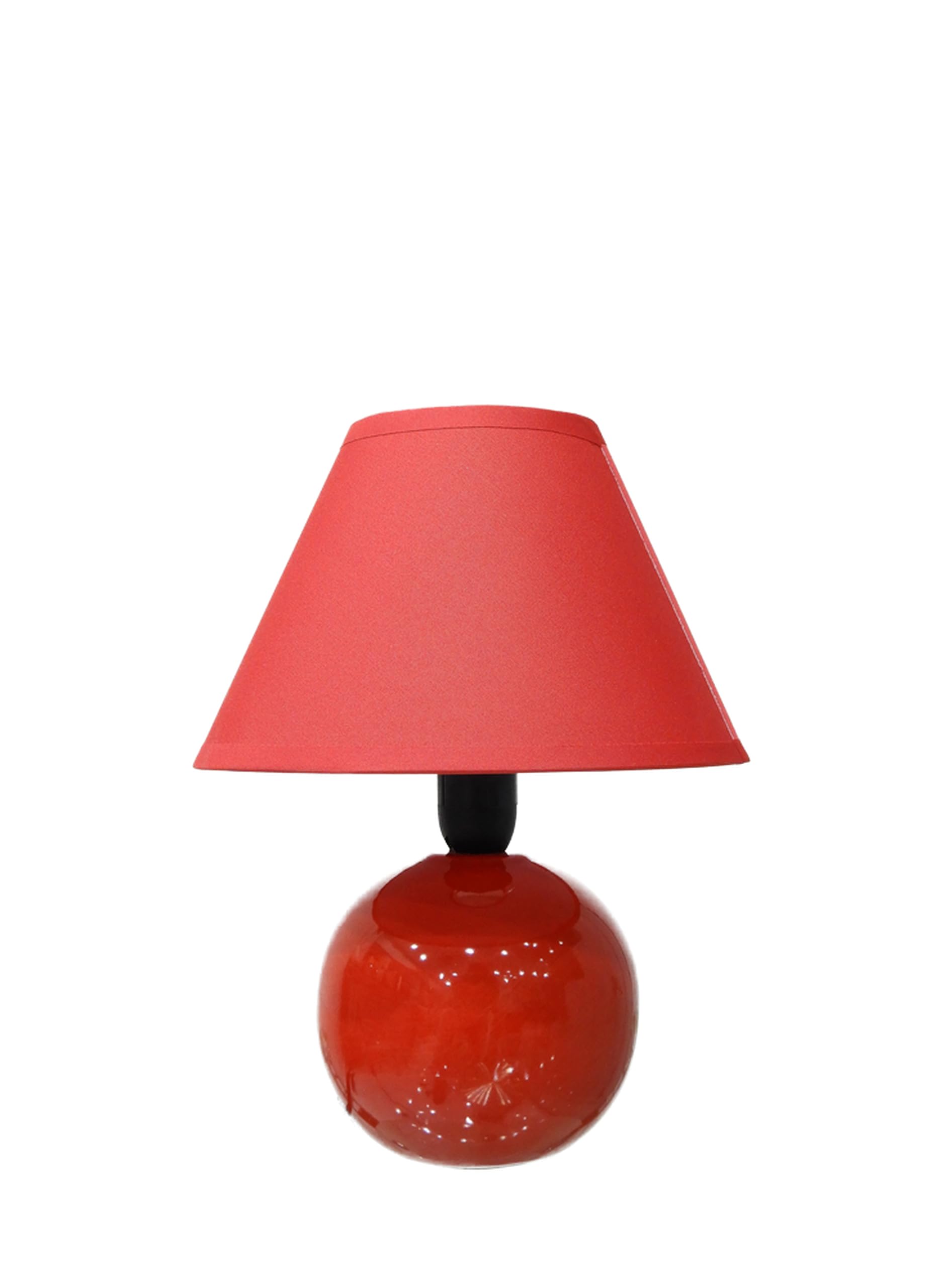 Premium Ceramic Table Lamp Stylish Home Décor with Elegant Illumination with Fabric Shade for Home Office Bedroom Living Room 22x17x9cm Red