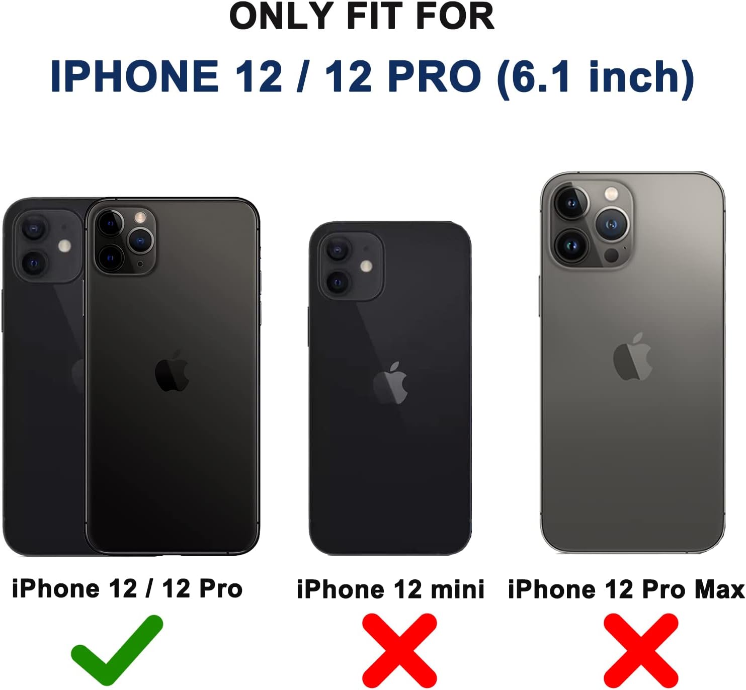 RubCase for iPhone 12 Case, iPhone 12 Pro Case with Belt Clip Holster, 2X Screen Protector, Heavy Duty Military Grade Full Body Shockproof Rugged Protective Cover for iPhone 12/12 Pro (Black Blue) - Image 7