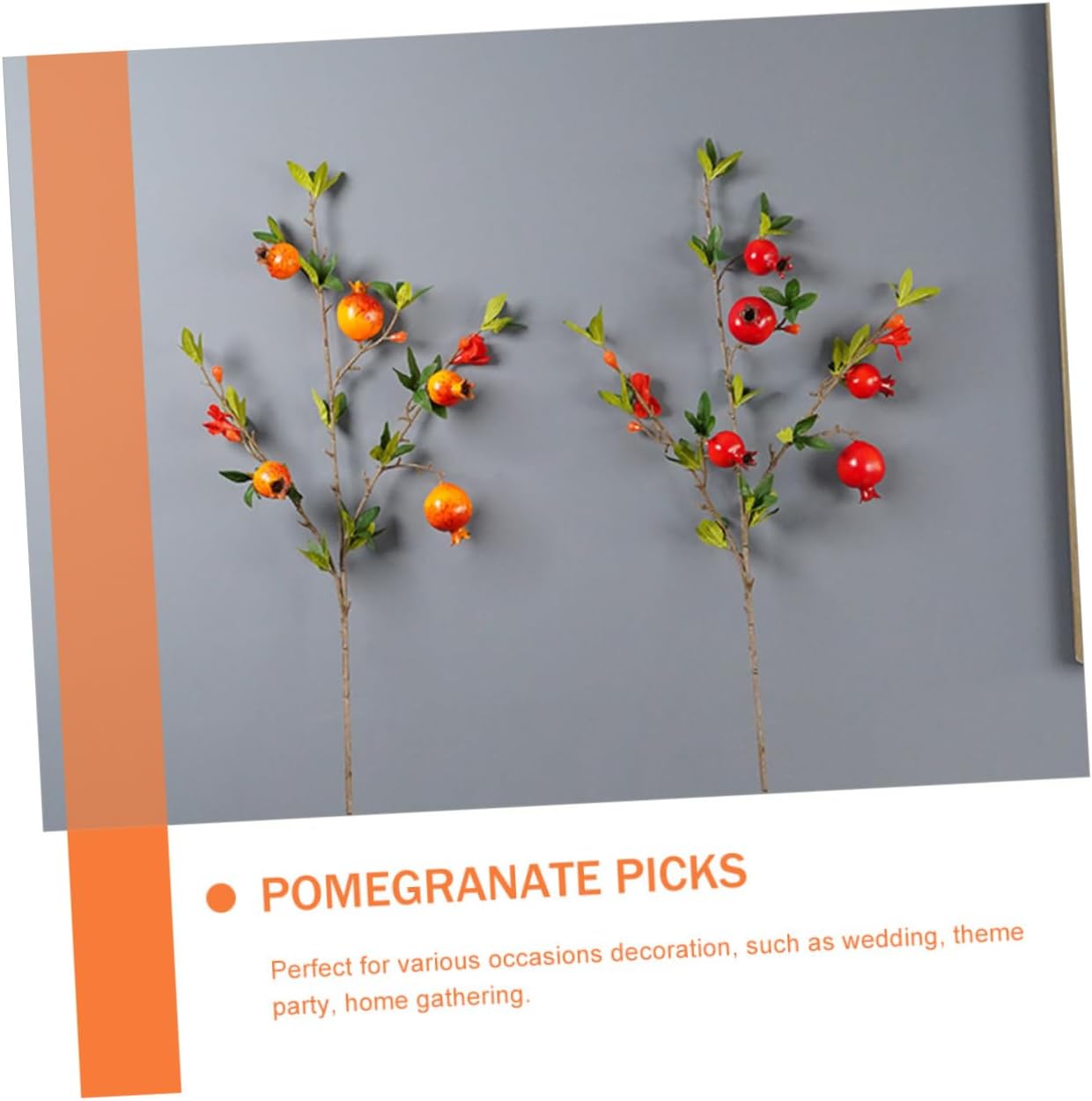 Cabilock Realistic Artificial Pomegranate Branches Fake Plants Stems Branch Thanksgiving Centerpieces