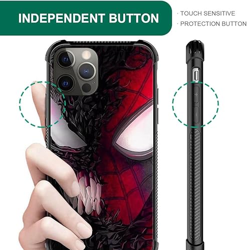 Miniatura 2 de Henok Funda compatible con iPhone 11 Pro Max, diseño retro HS Black Hero Red Spider con antideslizante, a prueba de golpes, protección de placa