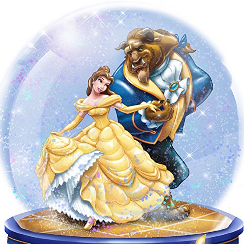 The Bradford Exchange Disney Beauty and The Beast Musical Glitter Globe with Rotating Characters - Thumbnail 2