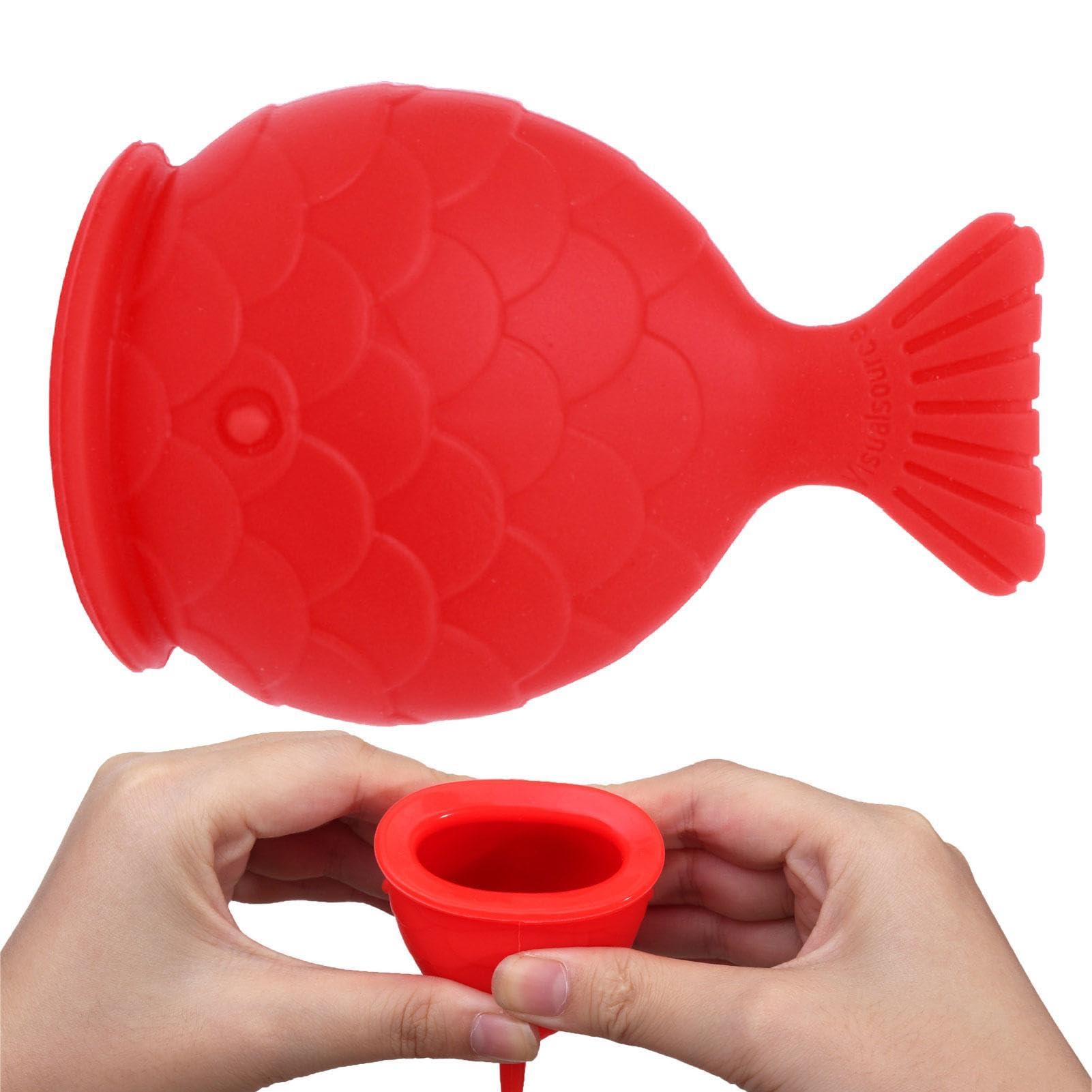 Dispositivo de plumper de labios, realzador de labios de silicona con forma de pez rojo para mujeres, rebote de labios portátil para la belleza femenina, para hacer los labios más gordos y más gruesos