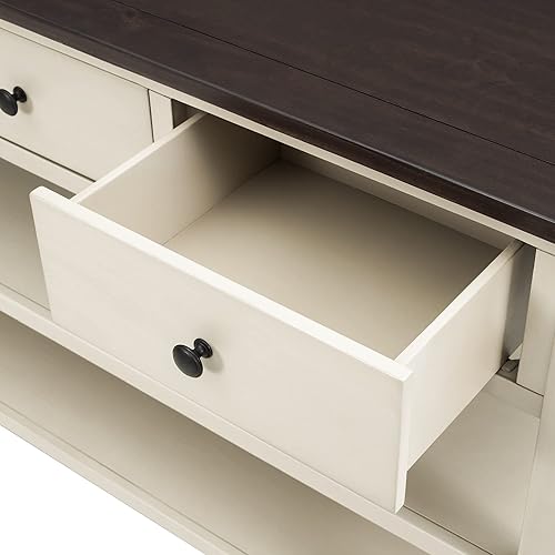 Miniatura 315 de Mesa consola contemporánea con parte superior de madera de hormigón de inspiración industrial, armario de almacenamiento de acento para sala de Gris