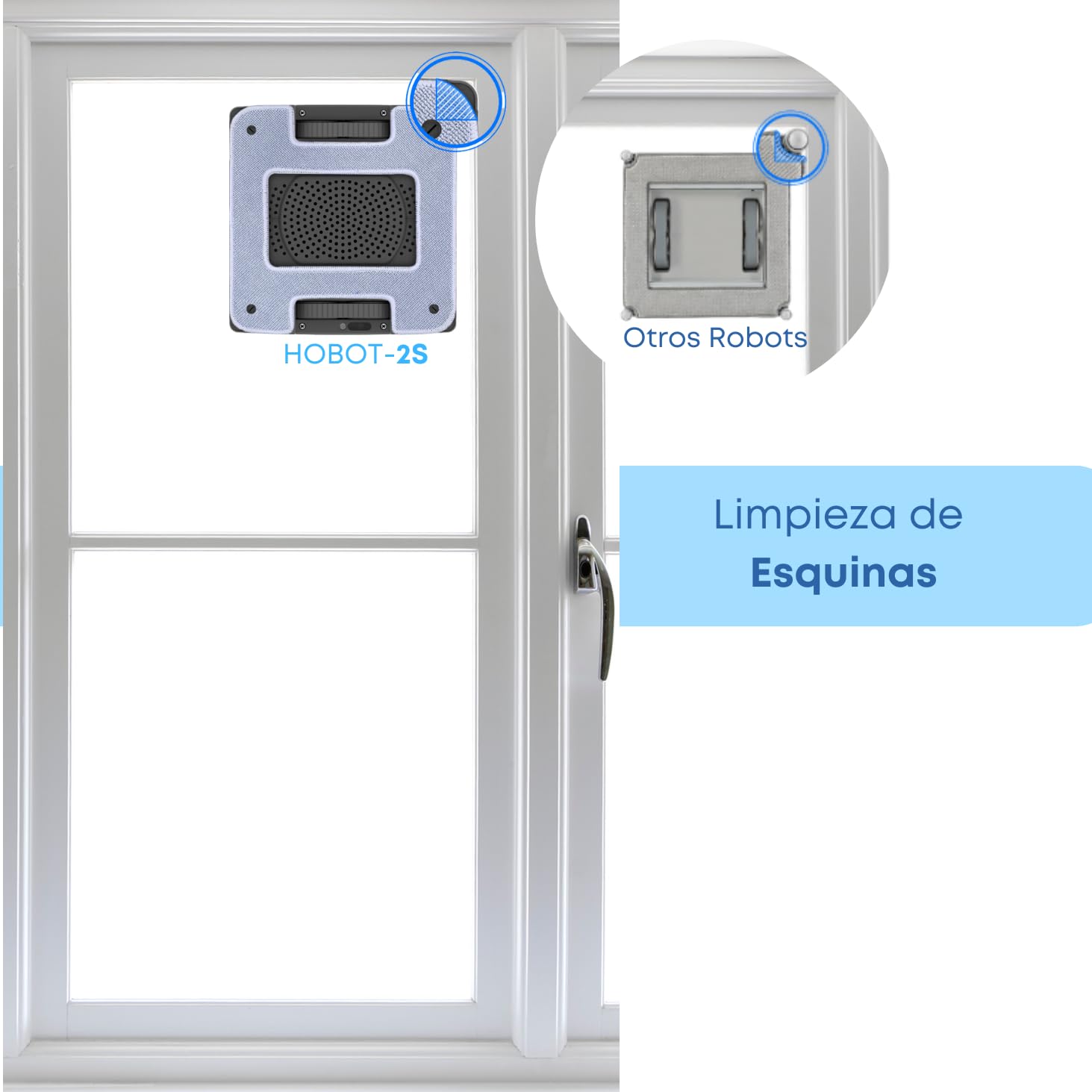 HOBOT - 2S Robot Limpiacristales Inteligente con Doble Sistema de Pulverización Automático Doble Spray - Sistemas de Seguridad - Control por App - Incluye Líquido Limpia Cristales
