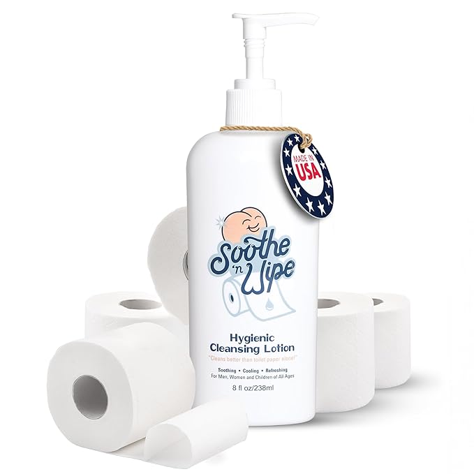 Soothe 'n Wipe 8 Oz Wipe Hygienic Cleansing Lotion, Flushable Wipe Alternative with