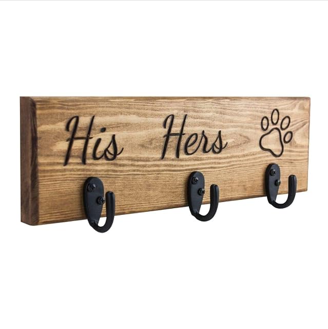 mylifemylove Perchero de madera para llaves, perchero de ropa, para correa de perro