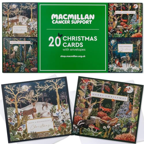 Macmillan Festive Forests Charity Christmas Cards – Pack of 20 Luxury and Eco-Friendly Christmas...