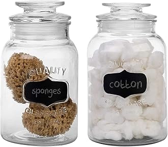 Ash & Roh® - Clear Glass Jar And Container With Air Tight Lid Storage of Spices and Dry Fruit (1500 ML COOKIE JAR, 4)