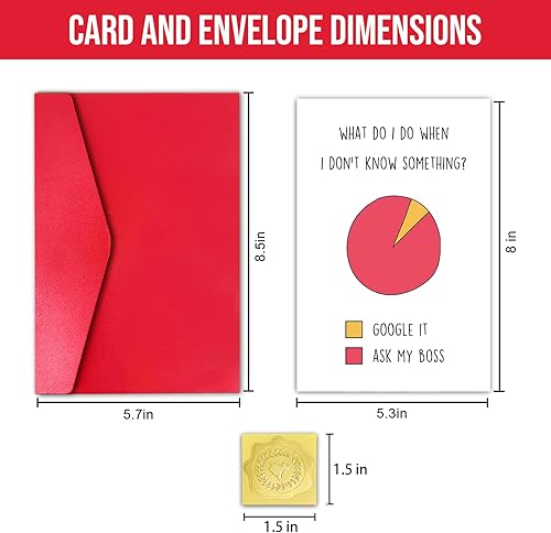 Miniatura 2 de Divertida tarjeta del día del jefe, regalo feliz del día del jefe para hombres y mujeres (pregunta a mi jefe)