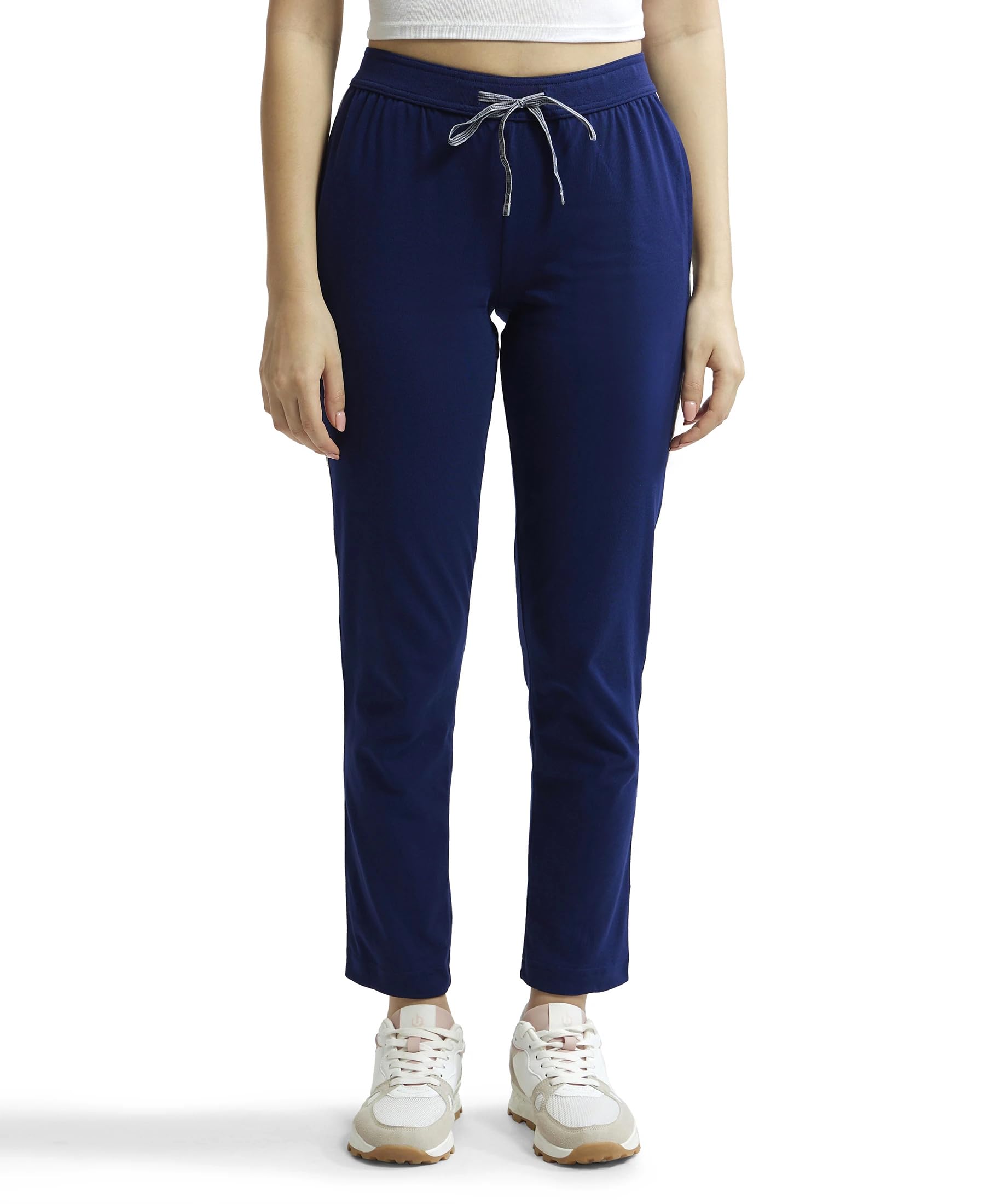 jockey 1305 Women's Super Combed Cotton Rich Relaxed Fit Trackpants with Contrast Side Piping and Pockets-picture-11