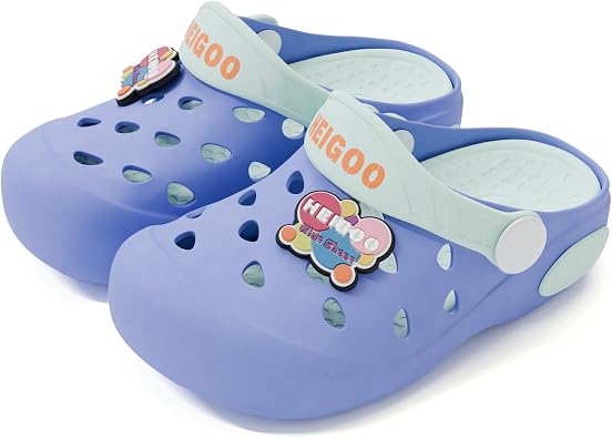 Toddler Silicone Non-Slip Clogs for Boys Girls - Soft Foot-Protecting Slip-On, Cartoon Design, Quick-Dry for Beach Pool & Playground