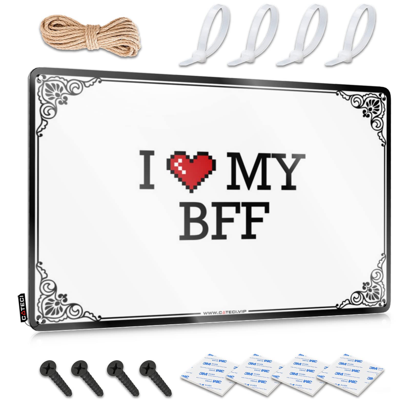 Plaque House Stuff Ready To Hang - I Love My Bff Essentials For Workshop(20X30CM)