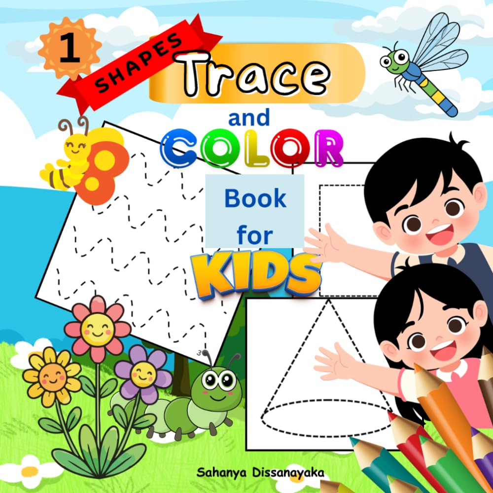 Trace and Color Book for Kids – Shapes 1: 8.5×8.5 Inch | 80 images page with back blank (160 total pages.) | Big Easy Pictures for Little Hands | A ... Learning Book for Toddlers & Preschool Kids.