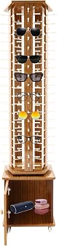 Rotating Sunglass Stand, 90 Pairs Sunglasses Racks Display Stand Case, Floor-standing Eyeglass Holder, Glasses Display Rack with Storage Cabinet Commercial Display Stand