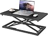 Standing Desk Converter 34x60cm Height Adjustable Sit Stand Desk Converter with 7 Height Levels Sit to Stand Converter Computer Desk Riser Laptop Stand for Home Office