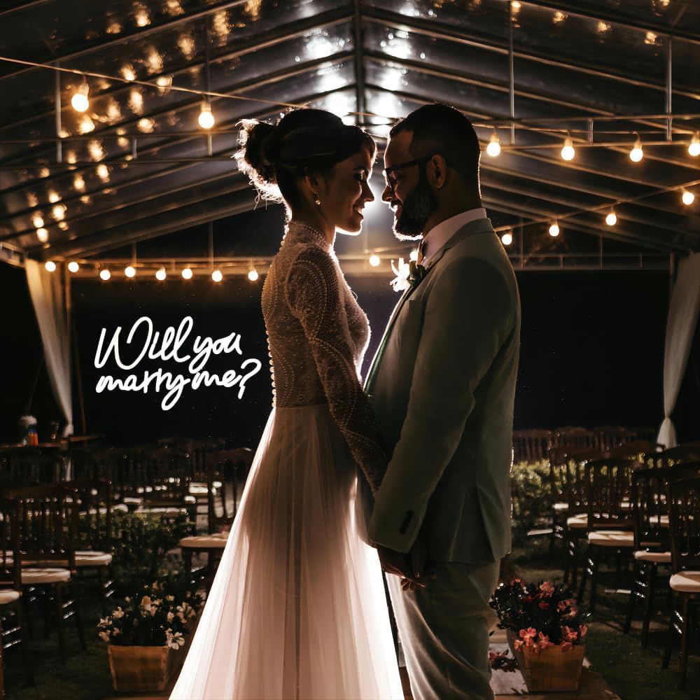 Will You Marry Me ? Neonowy znak na oświadczyny, wesele, przyjęcie, dekoracja ścienna, zasilany przez USB, ściemniana litera LED, podświetlane znaki na zaręczyny, walentynki, dla dziewczyny