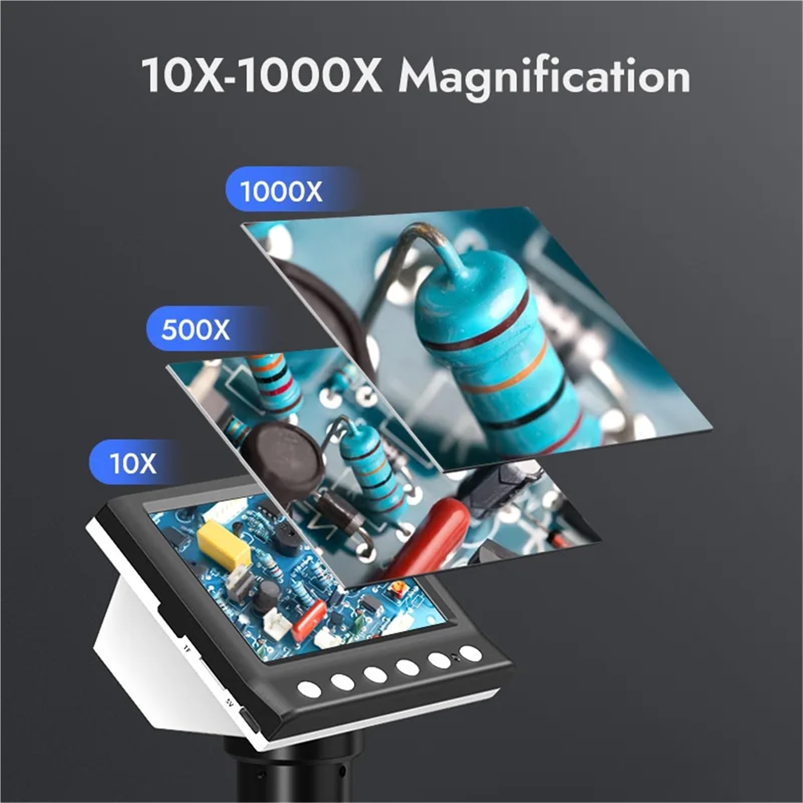 Digitales Mikroskop. 4,3-Zoll LCD-Digitalmikroskop 1000X USB-Mikroskop Tragbar