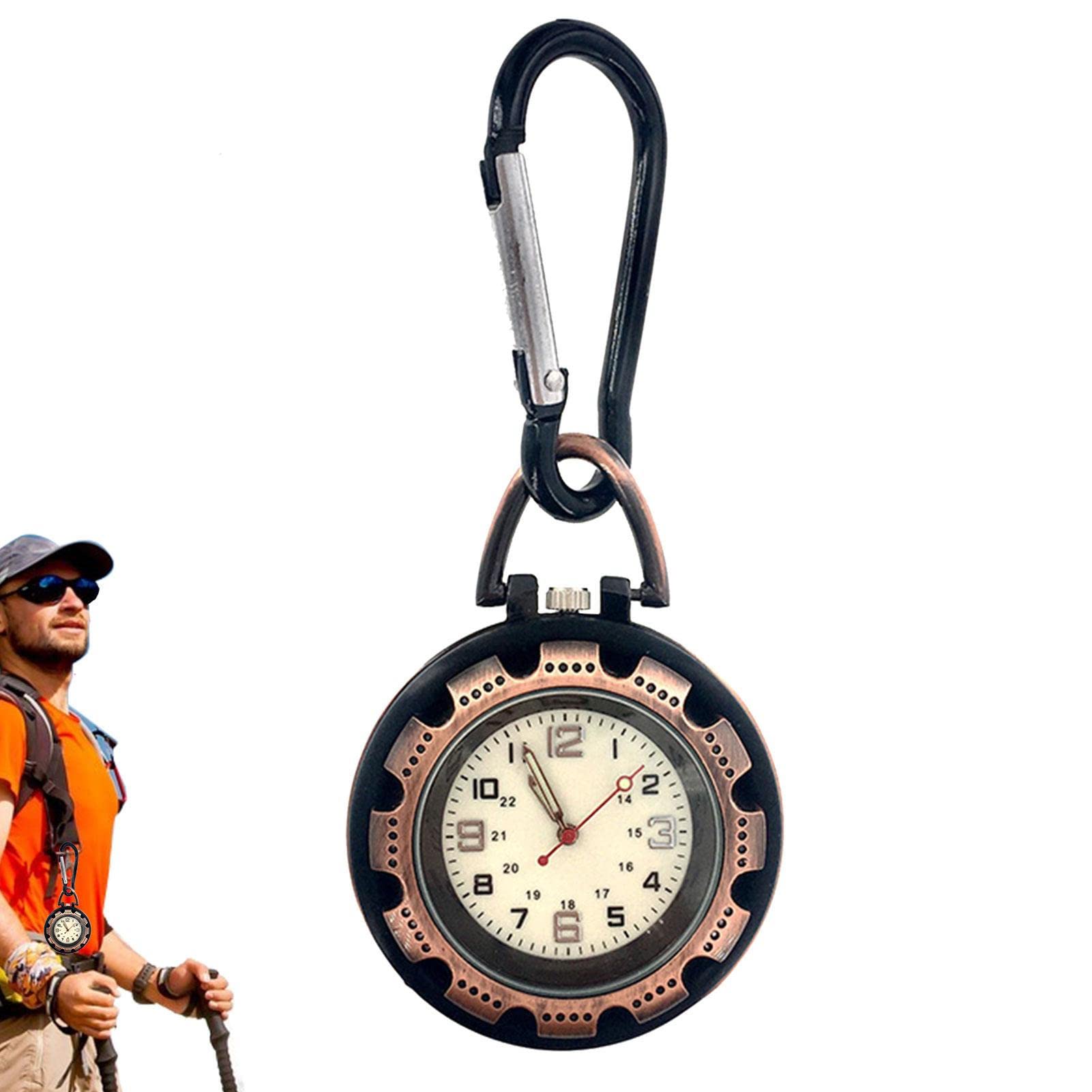 Pocket Watch Digital,Clip On Belt Watch For Men | Mini Night Light Pocket Watch Belt Fob Watch For Rock Climbing Doctors Nurses, Backpack Buckle Fob-image-49