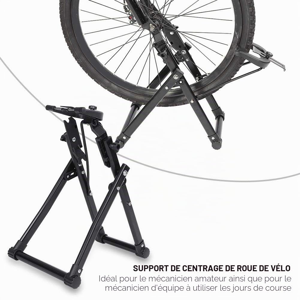 Béquille de Roue pour vélo, Support pour Entretien de vélo, Pliable, Support de vélo Universel réglable, Béquilles d'extérieur pour vélo Ajustable Socle de Montage pour vélo